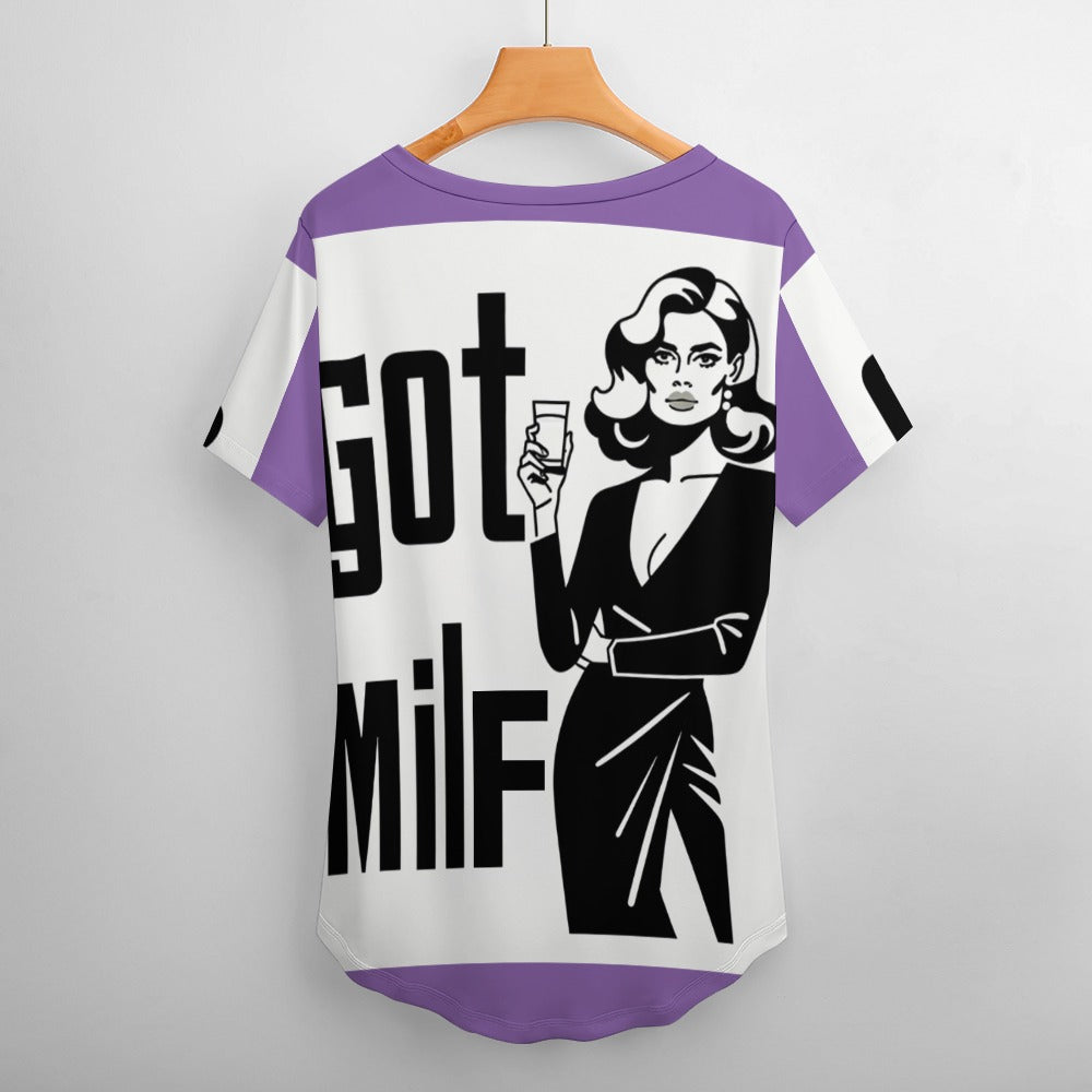Ladies V-Neck Got Milf Short Sleeve T-Shirt
